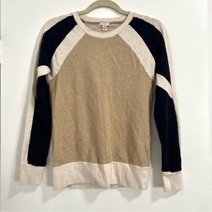 J Crew Multicolor Black White Cream Colorblock Sweatshirt